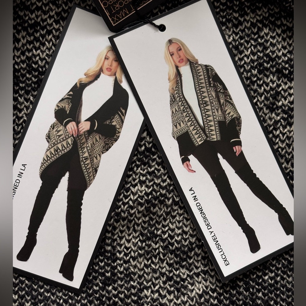 MAXSPORT LA Upside Down Reversible Open Front Cardigan Sweater--NWT--L/XL - Picture 5 of 12